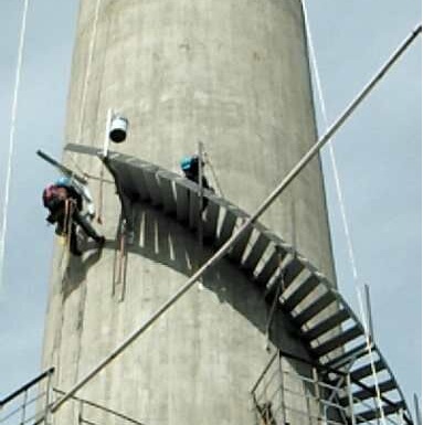 黄石烟囱安装旋转梯施工技术特点-大庆