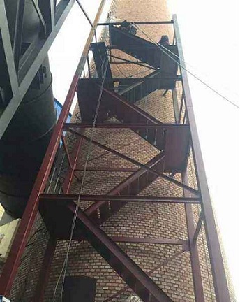 沈阳烟囱钢楼梯钢构件安装技术