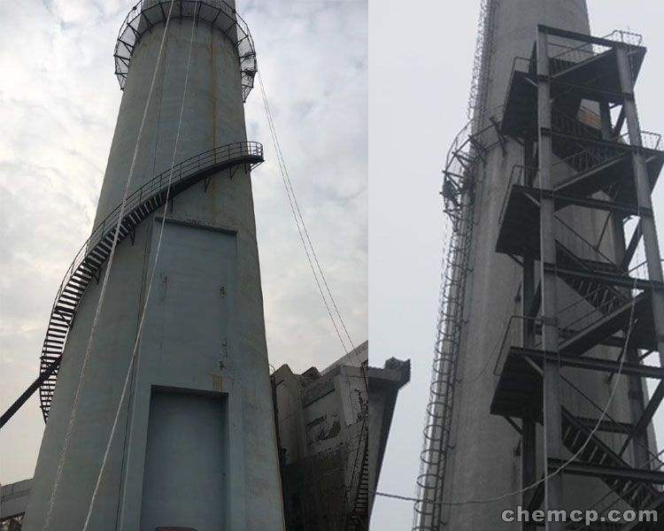 锦州烟囱安装钢楼梯施工技术及安全防护措施