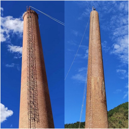 襄阳拆除高危烟囱，保障群众居住安全