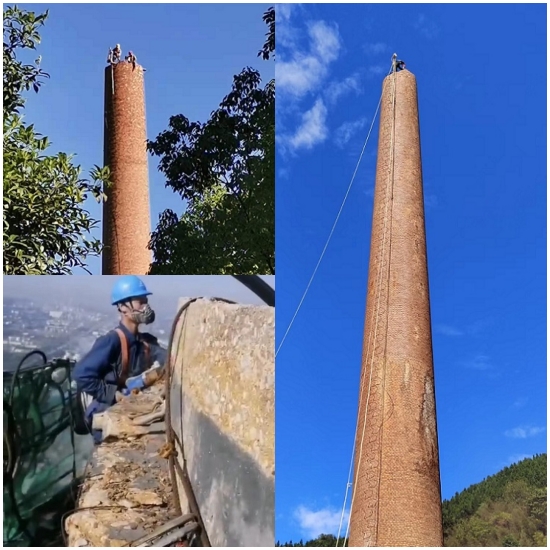 鄂尔多斯烟囱人工拆除公司:安全首位,确保安全和环境保护